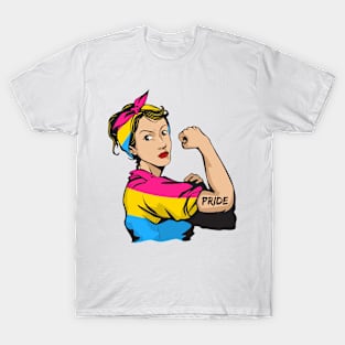 Strong woman pansexual pride mom T-Shirt